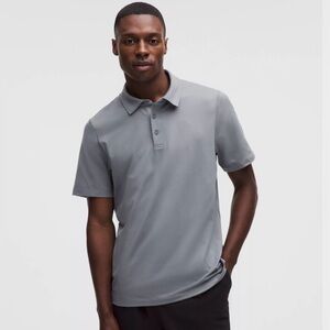 Lululemon Men’s Soft Jersey Polo Shirt – Solar Grey – Short Sleeve – XS